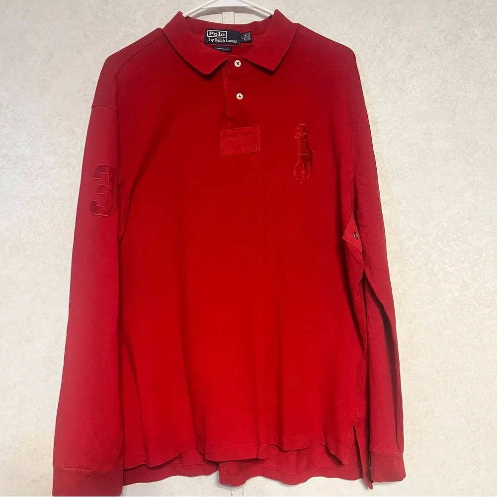 Ralph Lauren Red Long Sleeve‎ Polo Shirt